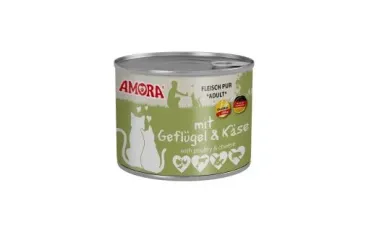 AMORA Cat Fleisch Pur  Geflügel und Käse 6 x 200g